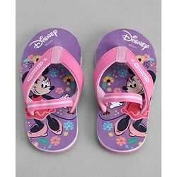 Cute Walk by Babyhug Disney Back Strap Closure Flip Flops With Mickey Mouse Print - Pink & Purple