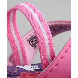 Cute Walk by Babyhug Disney Back Strap Closure Flip Flops With Mickey Mouse Print - Pink & Purple