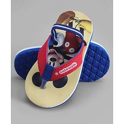 Cute Walk by Babyhug Disney Back Strap Closure Flip Flops With Mickey Mouse Print - Red & Yellow