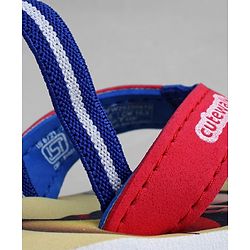 Cute Walk by Babyhug Disney Back Strap Closure Flip Flops With Mickey Mouse Print - Red & Yellow