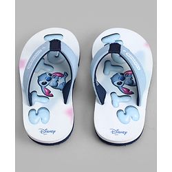 Cute Walk by Babyhug Disney Slip On Flip Flops with Lilo & Stitch Print- White & Grey
