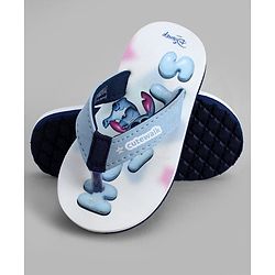 Cute Walk by Babyhug Disney Slip On Flip Flops with Lilo & Stitch Print- White & Grey