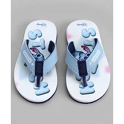 Cute Walk by Babyhug Disney Slip On Flip Flops with Lilo & Stitch Print- White & Grey