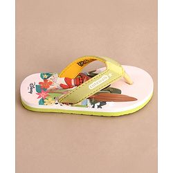 Cute Walk by Babyhug Disney Flip Flops With Moana Graphics - Beige & Green