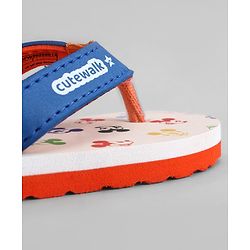 Cute Walk by Babyhug Disney Back Strap Closure Flip Flops With Mickey Mouse Print - Blue & Beige