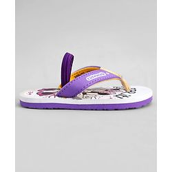 Cute Walk by Babyhug Disney Back Strap Closure Flip Flops With Minnie Mouse Print - Purple & Beige