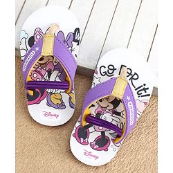 Cute Walk by Babyhug Disney Back Strap Closure Flip Flops With Minnie Mouse Print - Purple & Beige