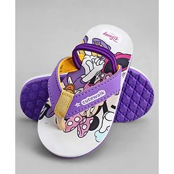 Cute Walk by Babyhug Disney Back Strap Closure Flip Flops With Minnie Mouse Print - Purple & Beige