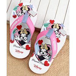 Cute Walk by Babyhug Disney Flip Flops With Minnie Mouse Print - Pink & Beige