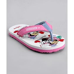 Cute Walk by Babyhug Disney Flip Flops With Minnie Mouse Print - Pink & Beige