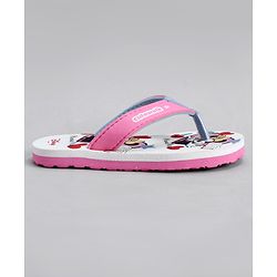 Cute Walk by Babyhug Disney Flip Flops With Minnie Mouse Print - Pink & Beige