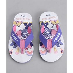 Cute Walk by Babyhug Disney Flip Flops With Minnie Mouse Print - Purple & Beige