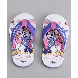 Cute Walk by Babyhug Disney Flip Flops With Minnie Mouse Print - Purple & Beige