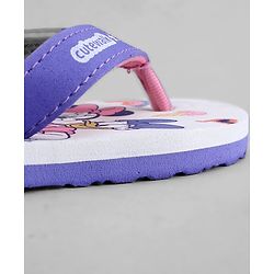 Cute Walk by Babyhug Disney Flip Flops With Minnie Mouse Print - Purple & Beige