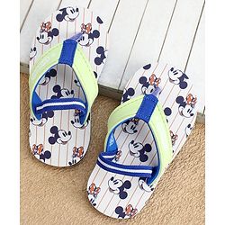 Cute Walk by Babyhug Disney Back Strap Closure Flip Flops With Mickey Mouse Print - Yellow & Beige