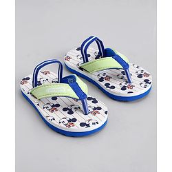 Cute Walk by Babyhug Disney Back Strap Closure Flip Flops With Mickey Mouse Print - Yellow & Beige