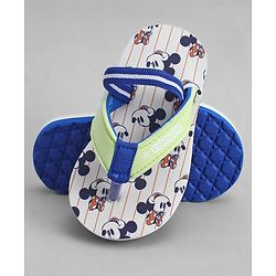 Cute Walk by Babyhug Disney Back Strap Closure Flip Flops With Mickey Mouse Print - Yellow & Beige