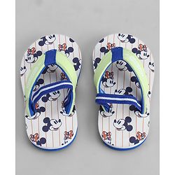Cute Walk by Babyhug Disney Back Strap Closure Flip Flops With Mickey Mouse Print - Yellow & Beige