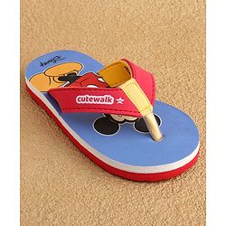 Cute Walk by Babyhug Disney Flip Flops With Mickey Mouse Print - Blue