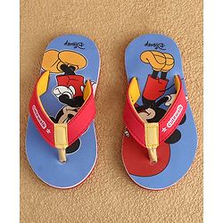 Cute Walk by Babyhug Disney Flip Flops With Mickey Mouse Print - Blue