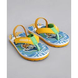 Cute Walk by Babyhug Disney Flip Flops With Back Strap & Donald Duck Print - Yellow & Blue