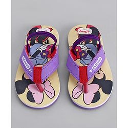 Cute Walk by Babyhug Disney Flip Flops With Back Strap & Minnie Mouse Print - Pink & Purple