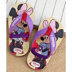 Cute Walk by Babyhug Disney Flip Flops With Back Strap & Minnie Mouse Print - Pink & Purple