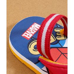 Cute Walk by Babyhug Marvel Back Strap Flip Flops with Spiderman Print - Red & Blue