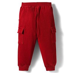 Babyhug Waffle Knit Premium Light Gauge Terry Full Raglan Sleeves Hooded  T-Shirt & Lounge Pant Set With Text Print - Maroon