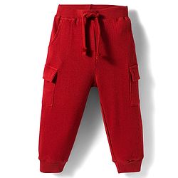 Babyhug Waffle Knit Premium Light Gauge Terry Full Raglan Sleeves Hooded  T-Shirt & Lounge Pant Set With Text Print - Maroon