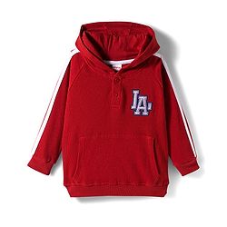 Babyhug Waffle Knit Premium Light Gauge Terry Full Raglan Sleeves Hooded  T-Shirt & Lounge Pant Set With Text Print - Maroon