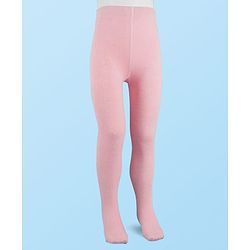Cute Walk By Babyhug Antibacterial Footed Solid Color Tights - Pink