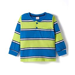 Babyhug Single Jersey Knit Full Sleeves Striped T-Shirt & Lounge Pant Set - Blue