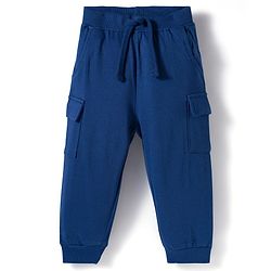 Babyhug Single Jersey Knit Full Sleeves Striped T-Shirt & Lounge Pant Set - Blue