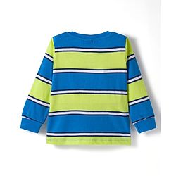 Babyhug Single Jersey Knit Full Sleeves Striped T-Shirt & Lounge Pant Set - Blue