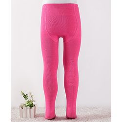 Cute Walk By Babyhug Knit Antibacterial Solid Footed Tights - Pink