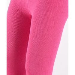 Cute Walk By Babyhug Knit Antibacterial Solid Footed Tights - Pink