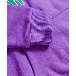 Babyhug Knit Premium Light Gauge Terry Full Sleeves Hooded T-Shirt & Lounge Pant Set With Text Print - Purple