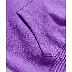 Babyhug Knit Premium Light Gauge Terry Full Sleeves Hooded T-Shirt & Lounge Pant Set With Text Print - Purple