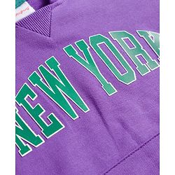 Babyhug Knit Premium Light Gauge Terry Full Sleeves Hooded T-Shirt & Lounge Pant Set With Text Print - Purple