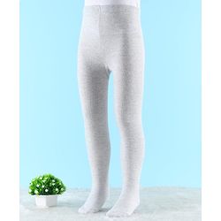 Cute Walk By Babyhug Knit Antibacterial Solid Footed Tights - Grey
