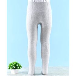 Cute Walk By Babyhug Knit Antibacterial Solid Footed Tights - Grey