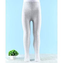 Cute Walk By Babyhug Knit Antibacterial Solid Footed Tights - Grey