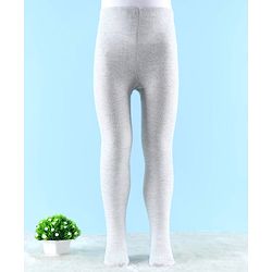 Cute Walk By Babyhug Knit Antibacterial Solid Footed Tights - Grey
