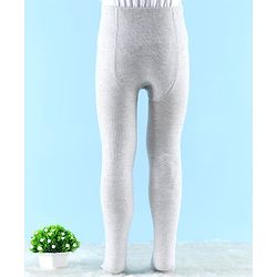 Cute Walk By Babyhug Knit Antibacterial Solid Footed Tights - Grey