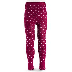 Cute Walk by Babyhug Knit Antibacterial Footed Tights with Polka Dot Design - Maroon