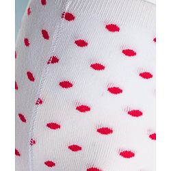 Cute Walk By Babyhug Knit Antibacterial Polka Dots Design Footed Tights - White