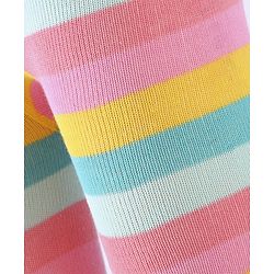 Cute Walk By Babyhug Knit Antibacterial Stripes Footed Tights - Multicolor