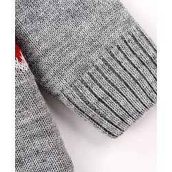Babyhug Knit Full Sleeves Pullover Sweater with Aztec Design - Grey