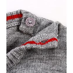 Babyhug Knit Full Sleeves Pullover Sweater with Aztec Design - Grey